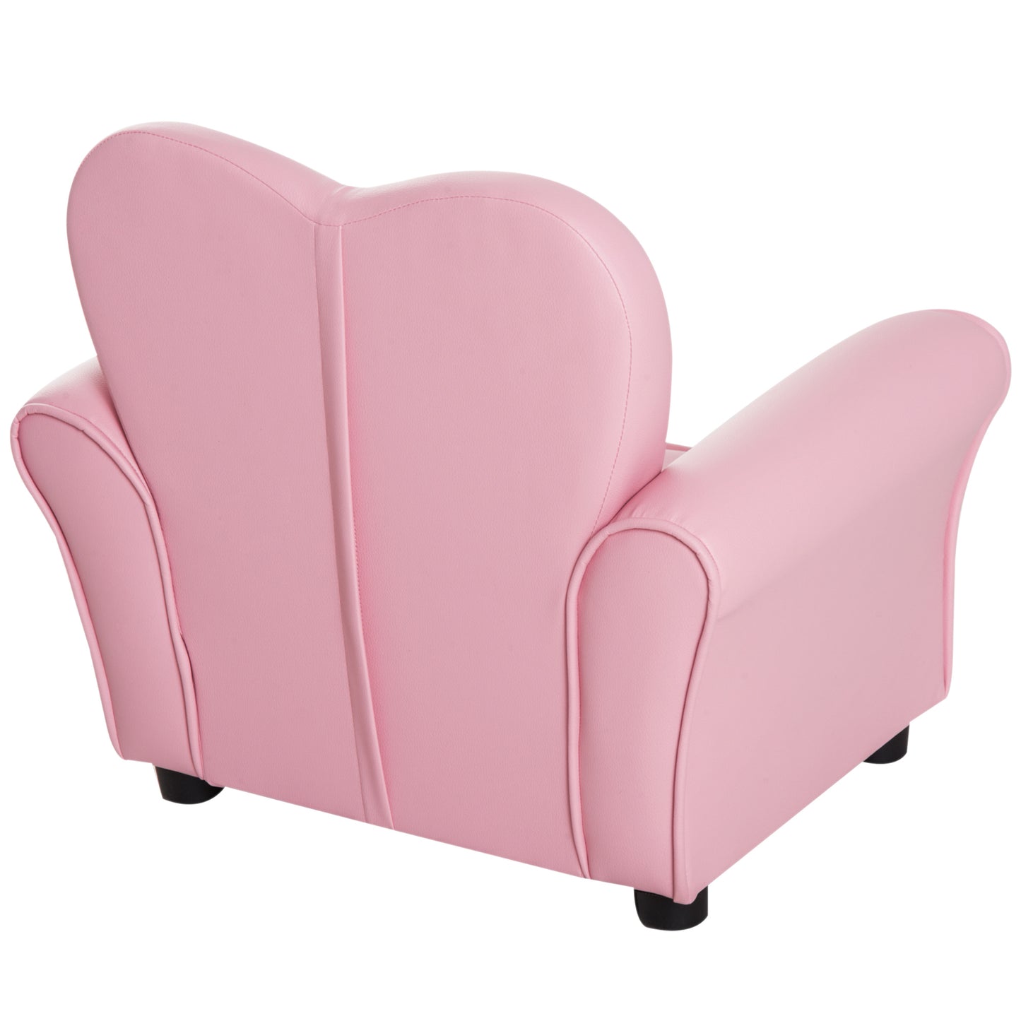 HOMCOM Kindersessel Kindersofa, massiven Holzfüßen Sessel aus Schaumstoff Kinderstuhl für Kinderzimmer, Spielzimmer, 59 x 41,5 x 49 cm, für Kinder 1,5-3 Jahre Rosa