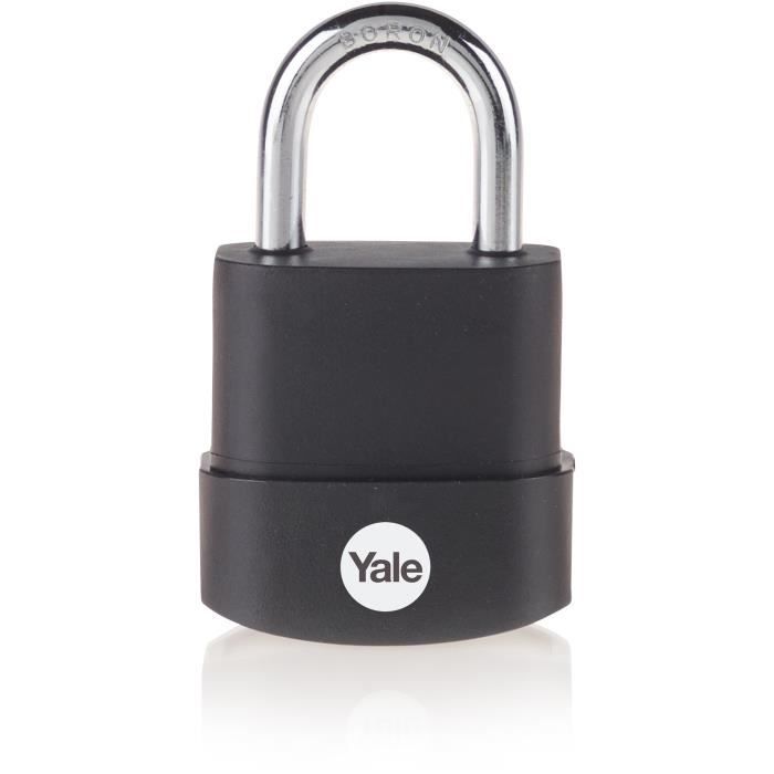 YALE High security laminated steel padlock 45 mm thermoplastic protection, boron shackle, 3 keys
