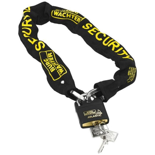 Anti-theft chain - BURG WACHTER - SKM 6/60/NI40 - 60 cm, 6 mm case-hardened square steel, marine stainless steel padlock