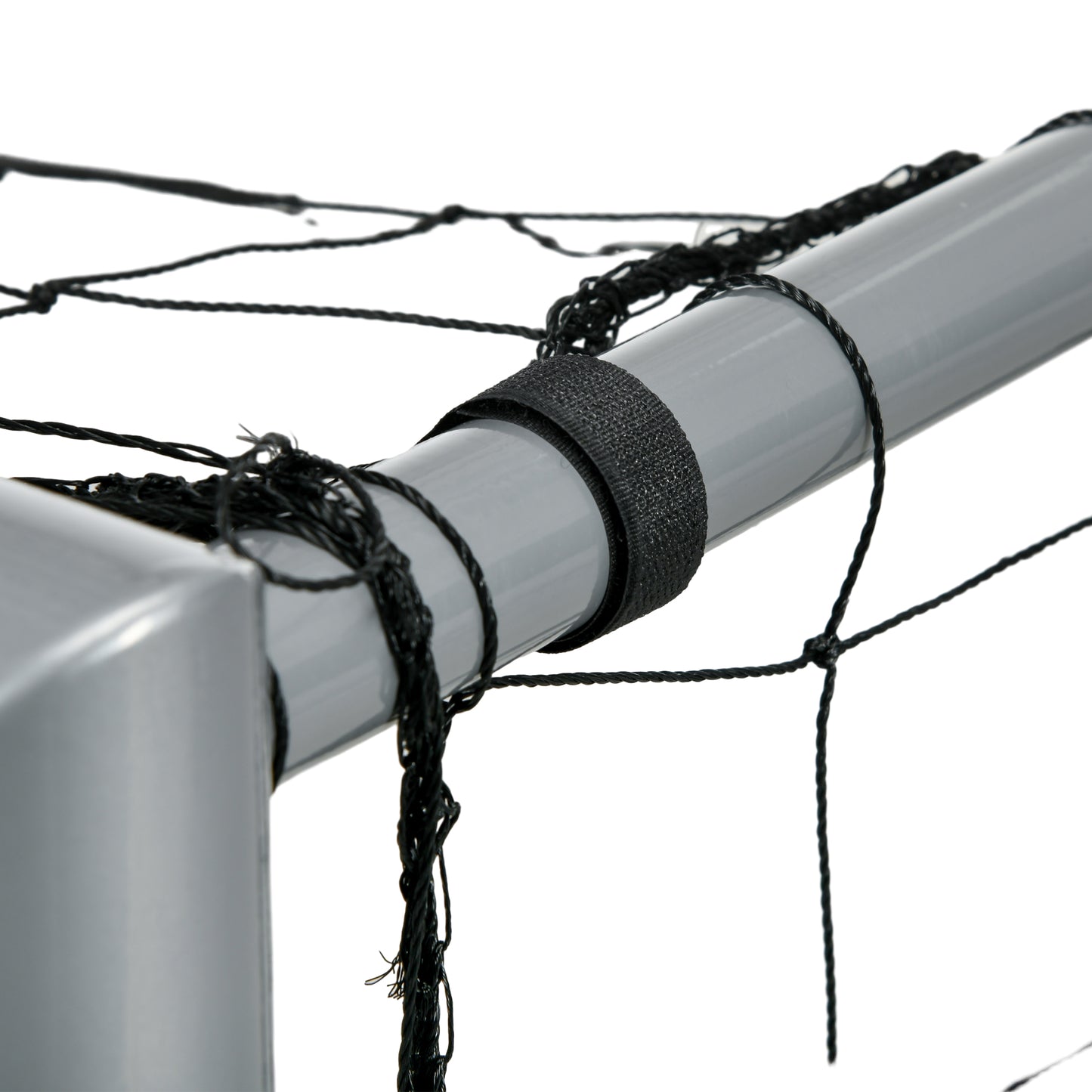 SPORTNOW Fußballtor wetterfest, stabiles Metallgestell, reißfestes Netz, 160H x 240L x 85B cm, Grau