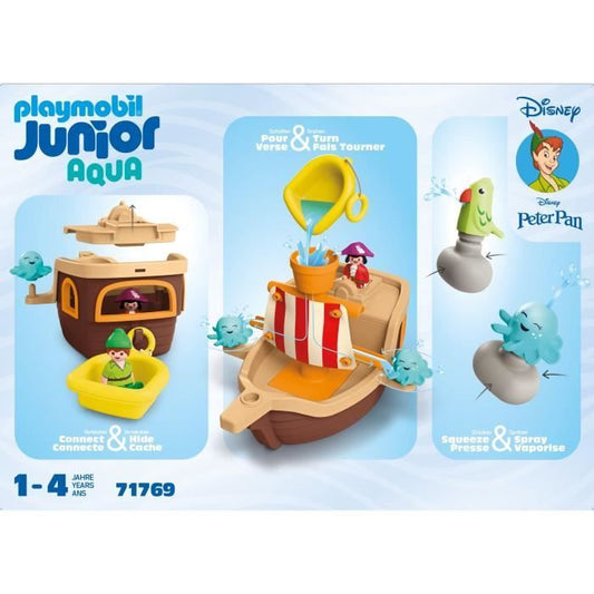 PLAYMOBIL Junior 71769 Peter Pan and Pirate Ship, Disney, 12 pieces, From 12 months