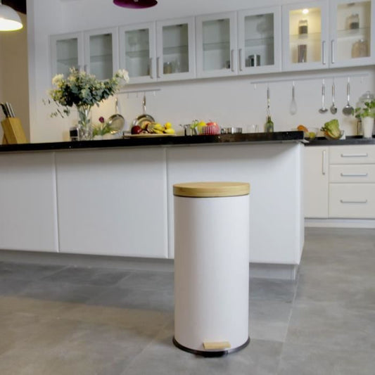 KITCHEN MOVE Forest pedal kitchen waste bin - 30L - Matt white