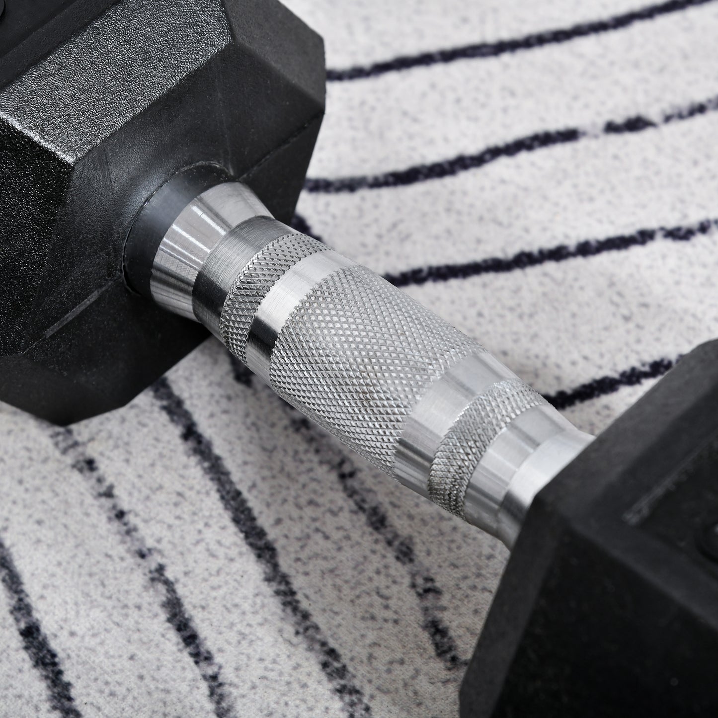 HOMCOM Hexagon Hanteln, 2er Set Hanteln mit gerändeltem Griff, Kurzhantelset aus Gusseisen, 2 x 10 kg, Kurzhanteln für Männer Frauen, Zuhause, Fitnessstudio, Krafttraining