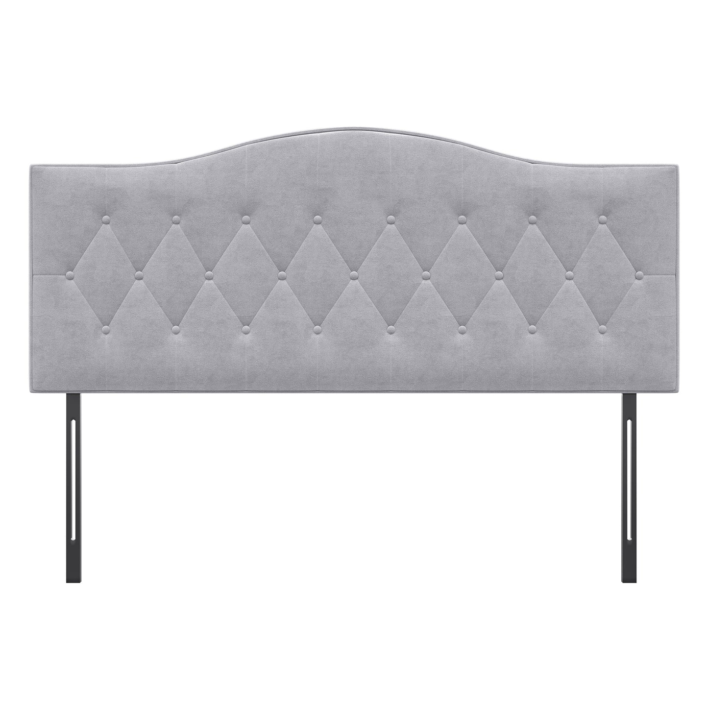 HOMCOM Kopfteil für Bett Polsterkopfteil Bett Kopf Rückenlehne Bettkopfteil in grau Pappel Samt Stoff 185 x 8 x 134 cm