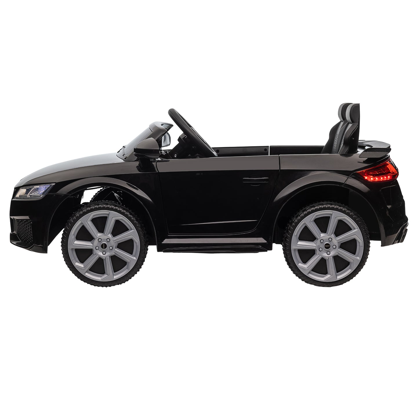 HOMCOM Kinder-Elektroauto Audi, mit 2,4G Fernbedienung, Musik, Hupe, LED, USB, für Kinder 3-5 Jahre, Schwarz