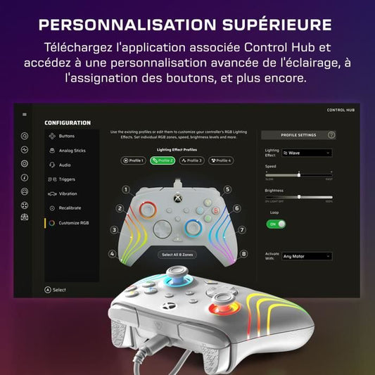 TURTLE BEACH Gamepad - Xbox Series X|S, Xbox One and PC - Afterglow Wave - RGB Wired Gray