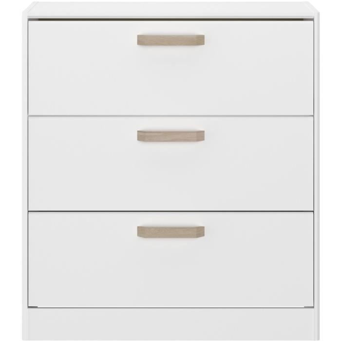 DREAM 3-drawer chest of drawers - Particle board - White decor - L79.7 x H87.8 x D43.8 cm