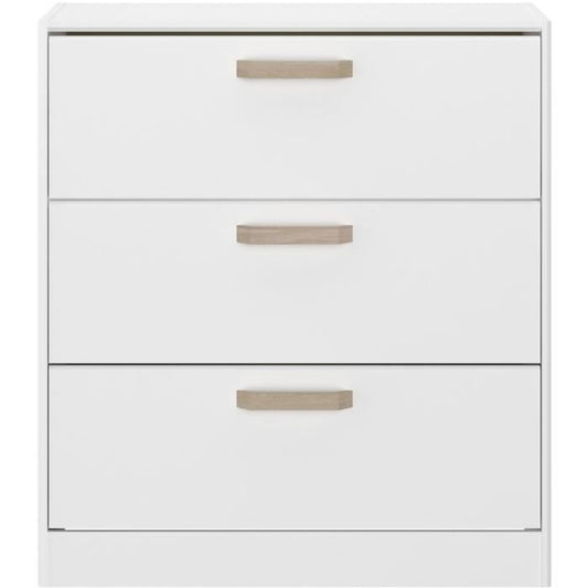 DREAM 3-drawer chest of drawers - Particle board - White decor - L79.7 x H87.8 x D43.8 cm