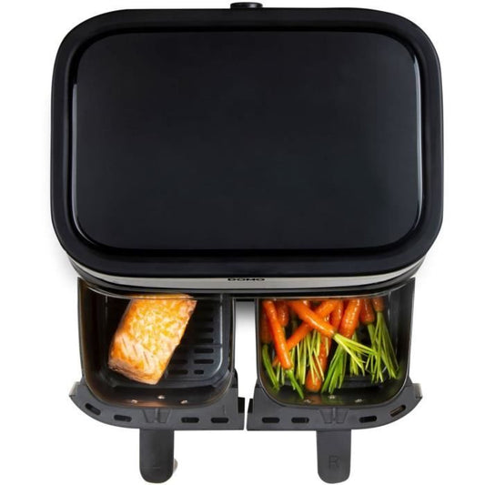 Domo hot air fryer - Do537fr - 2 x 4 L - 85 ° A 200 ° - 8 Automatic programs - L40 x W 40 x H 36 cm