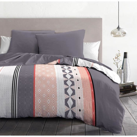 HOME PASSION BLING microfiber duvet set - 1 duvet cover 240 x 260 cm + 2 pillowcases 63 x 63 cm - Blue