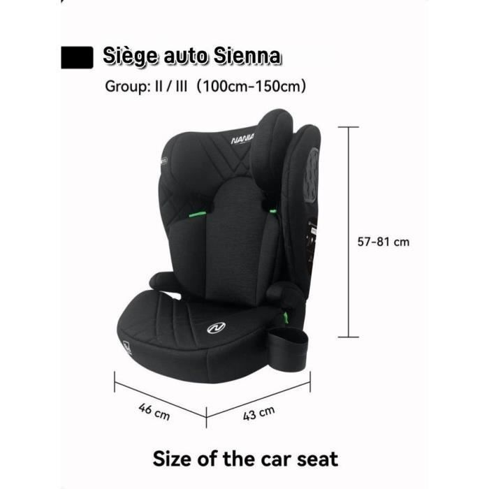 Belted car seat - NANIA - SIENNA - Group 2/3 - I-size - Black
