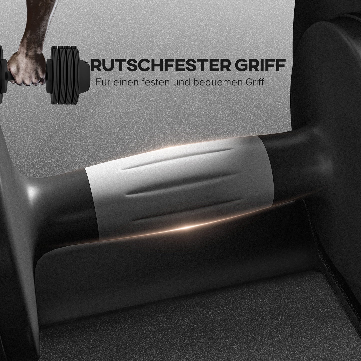 SPORTNOW Verstellbare Einzel-Hantel, 7/13/18/24 kg Kurzhantel mit Ablagefach, mit rutschfesten Griffen, Schwarz