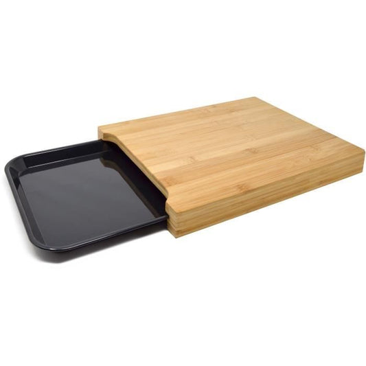 JOCCA Bamboo cutting board with tray 36x27,5x4 cm brown