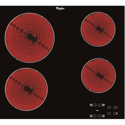 WHIRLPOOL AKT8090NE Glass Ceramic hob - 4 areas - 6200W - L58 x D51cm - Glass coating - Black