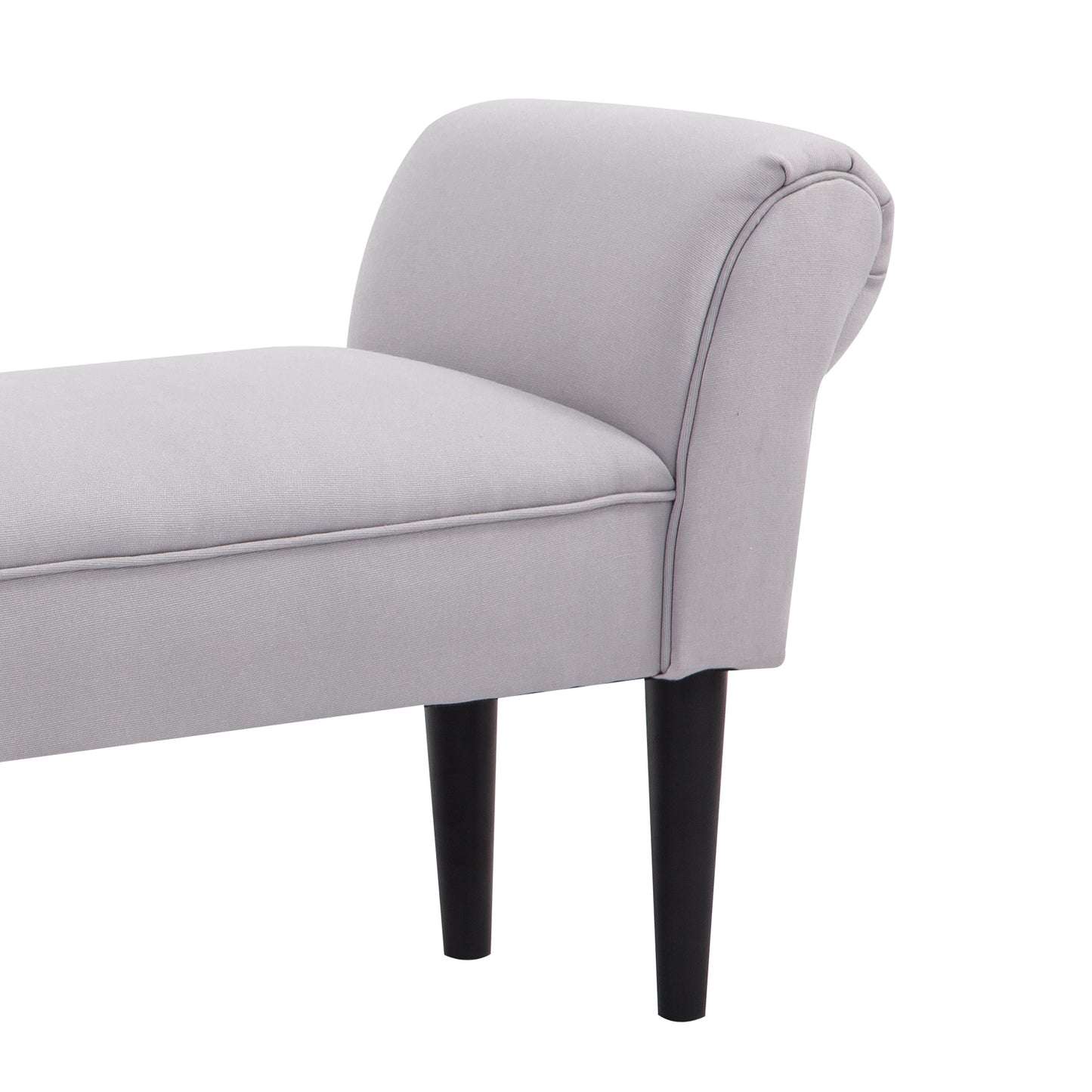 HOMCOM Bettbank, Polsterbank, Sitzbank, Flurbank für Schlafzimmer, bis 130 kg Belastbar, Segelstoff, Grau, 102 x 36 x 51 cm