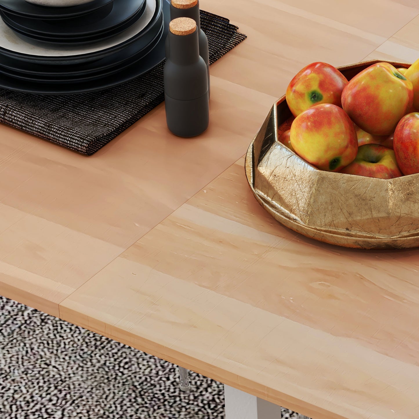 HOMCOM Esstisch für 6 Personen, Küchentisch, Erweiterbar, Küchentisch, Braun + Weiß