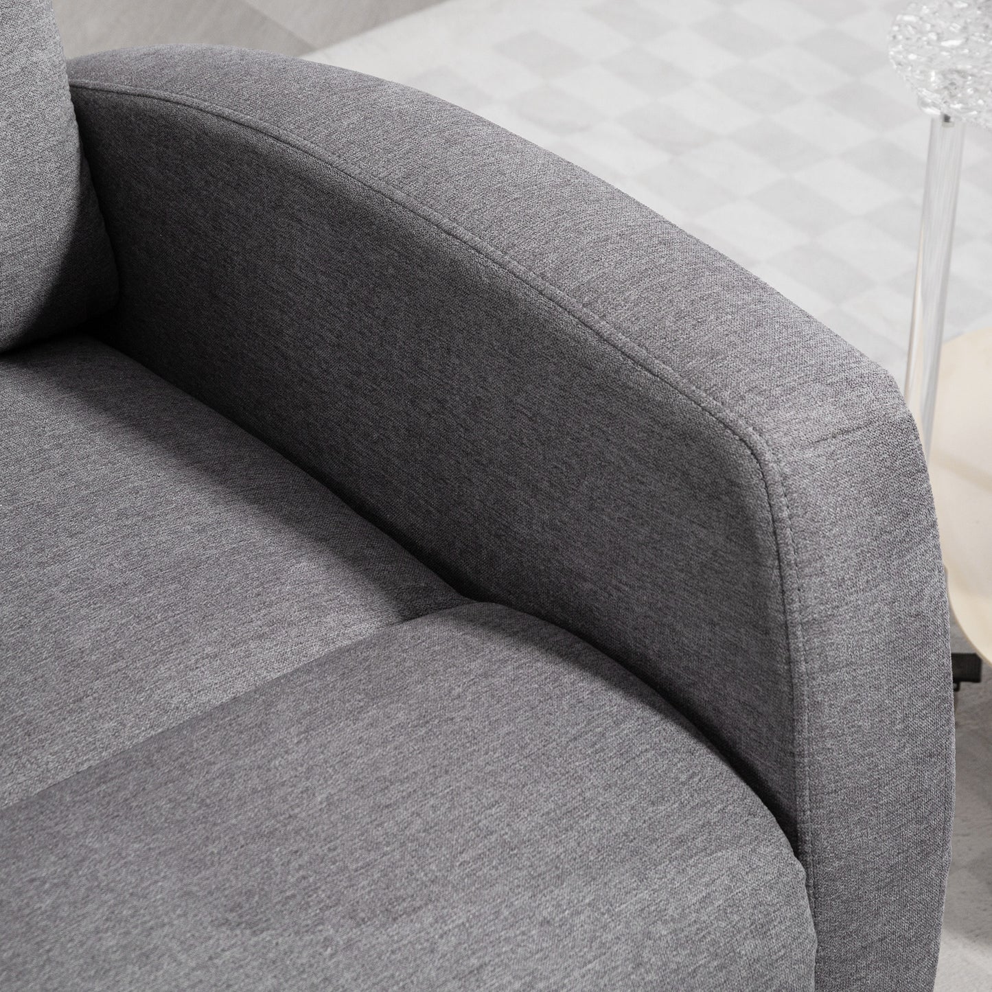 HOMCOM Verstellbarer Relaxsessel mit Fußstütze, Moderner Polstersessel, Dunkelgrau