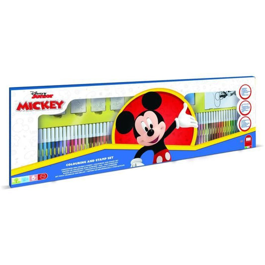 Coloring box - MULTIPRINT - 18945 - 60 felt-tip pens 4 Mickey stamps