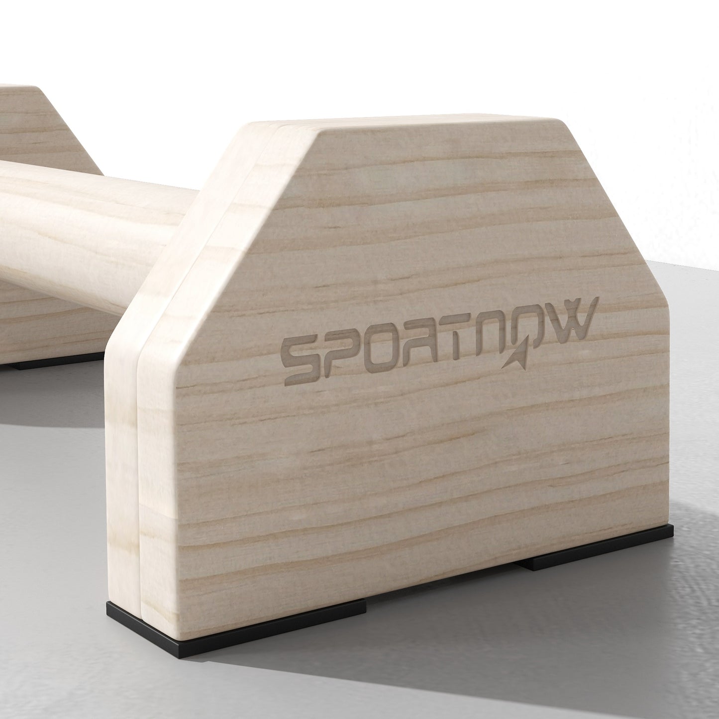 SPORTNOW Push Up Bars im 2er-Set, robust & rutschfest, bis 120 kg, Buchenholz, 30x13x10cm, Natur