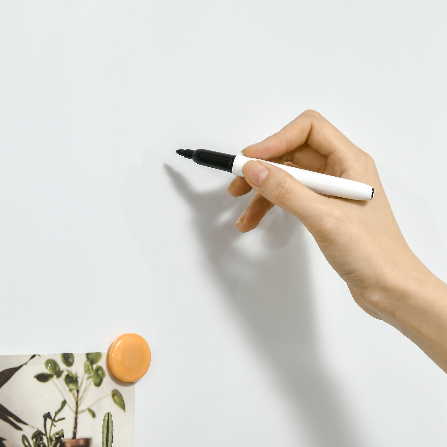 HOMCOM Whiteboard Magnettafel, leicht abwischbar, mit 4 Markern, 10 Magneten, 1 Radierer, 60 x 1,8 x 45cm