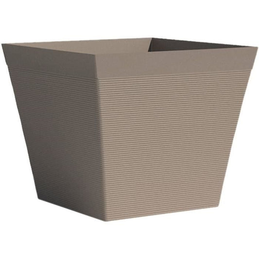 Square pot - GARDEN ID - Green Care Impact Taupe - 39 x 33 cm - 10-year guarantee - 100% recycled - UV/frost resistant