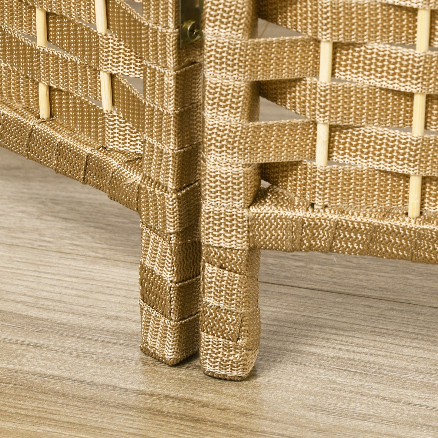 HOMCOM 4-teiliger Raumtrenner, Faltbarer Sichtschutz, Sichtschutzwand für Wohnzimmer, Schlafzimmer, Homeoffice, Natur