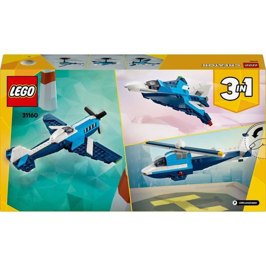 LEGO Creator 31160 3-in-1 Aeroplane: Race Plane - Building Toy for Ages 7 and Up