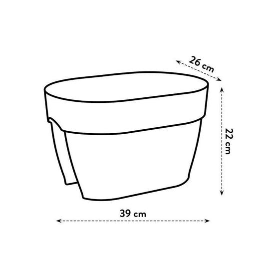 Elho - Flower pot - Vibia Campana Flower Bridge 40 - Pistachio green - Outdoor balcony - L 26 x W 39 x H 22 cm
