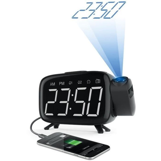Clock radio with time projection - CGV - CR-P10 - Dual alarm - Large buttons - Easy to use