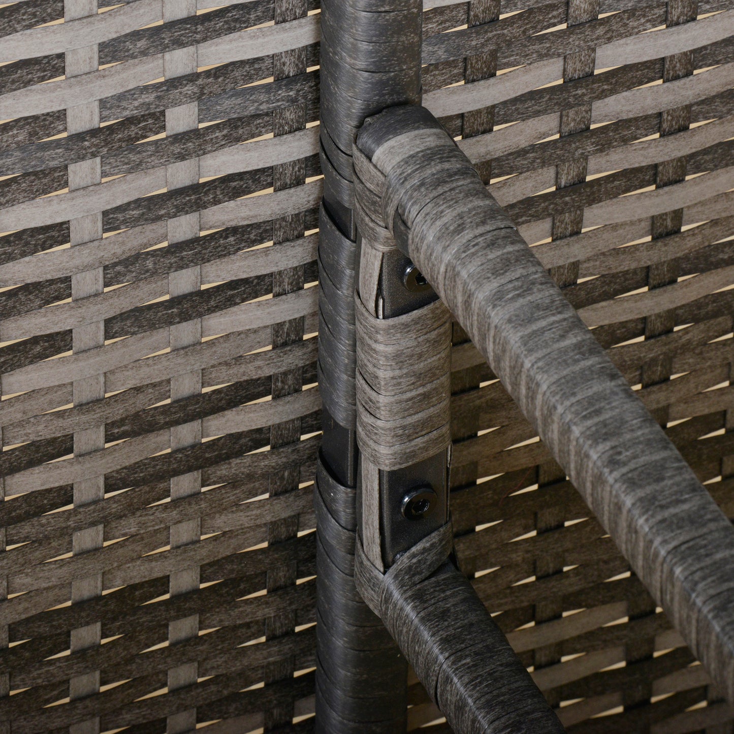 Outsunny Gartenmöbel-Set från PE-Rattan, för 5 personer, Rattan-Lounge-Set, abnehmbare Polster, Grau + Braun