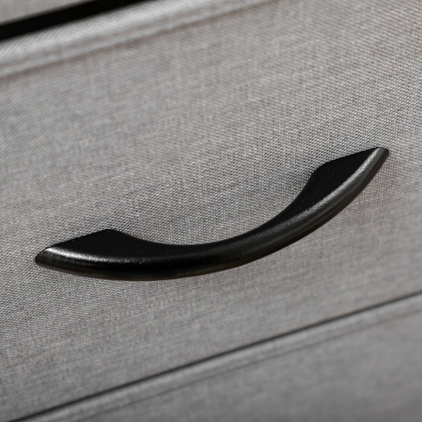 HOMCOM Kommode mit 5 Schubladen aus Stoff Aufbewahrungsschrank mit Griffen 45 x 30 x 116 cm Grau