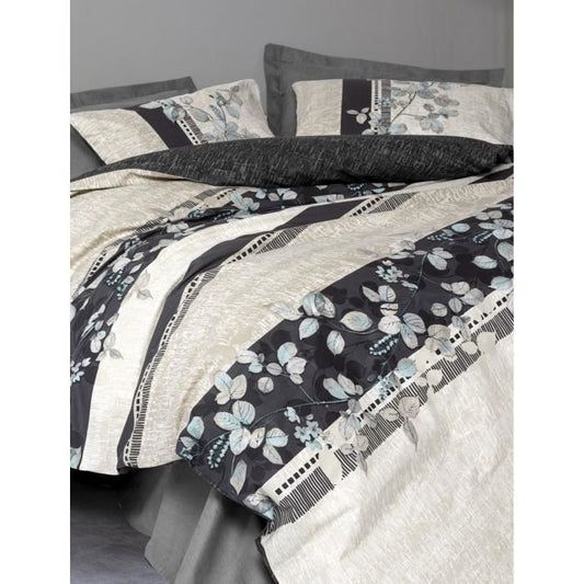 Bedding set - 1 duvet cover 220 x 240 cm + 2 pillowcases 60 x 60 cm - 100% cotton - Anthracite