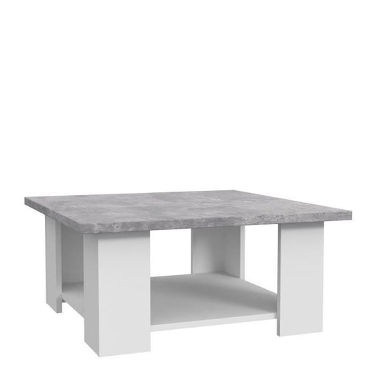 Pilvi coffee table - white and light concrete - contemporary - L 67 x D 67 x H 31 cm