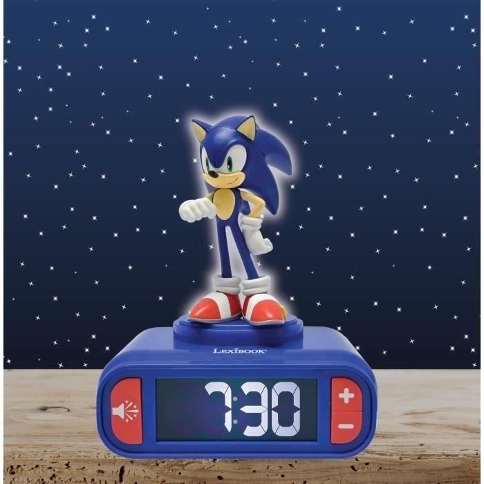 Digital alarm clock with Sonic night light and sound effects