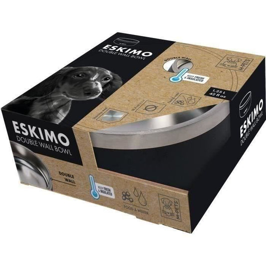 ESKIMO Double Wall Bowl 1.25 L - Mpets - Black