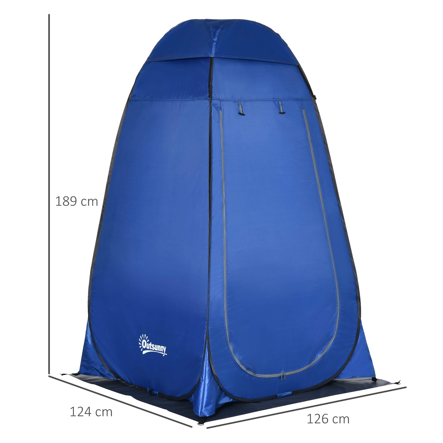 Outsunny Pop up Duschzelt Toilettenzelt Camping Umkleidezelt mit Tragetasche Mobile Outdoor Toilette Umkleidekabine Lagerzelt Dunkelblau 126 x 124 x 189 cm