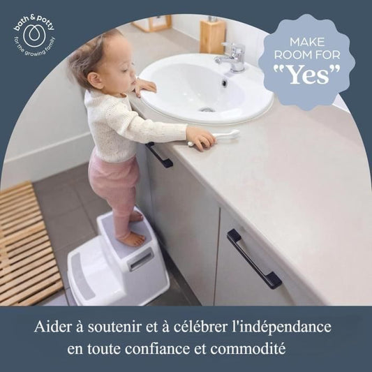 Step stool - DREAMBABY - 2 Up - Non-slip and textured - Up to 80 kg for children and adults - Grey and Black