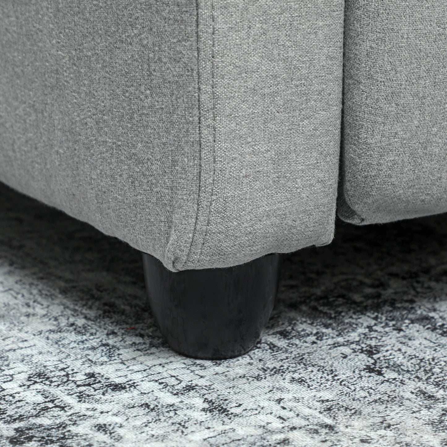 HOMCOM Relaxsessel, verstellbar 135°, ausziehbare Fußstütze, gepolsterte Lehnen, Leinen-Polyester, Hellgrau