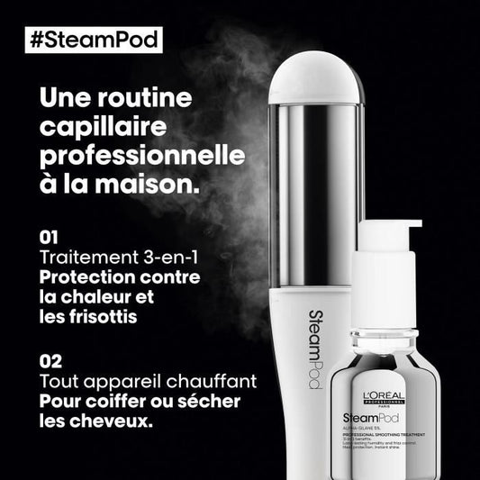 SteamPod 4 - Professional steam hair straightener and curler - L'OREAL PROFESSIONNEL - 3 Temperatures - Tool + Concentrated Smoothing Treatment