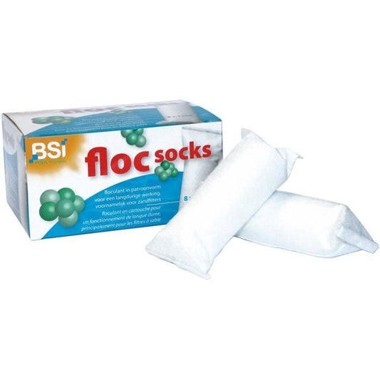 BSI - Floc Socks - Flocculation Socks - Swimming Pool Flocculant - 8 x 125g