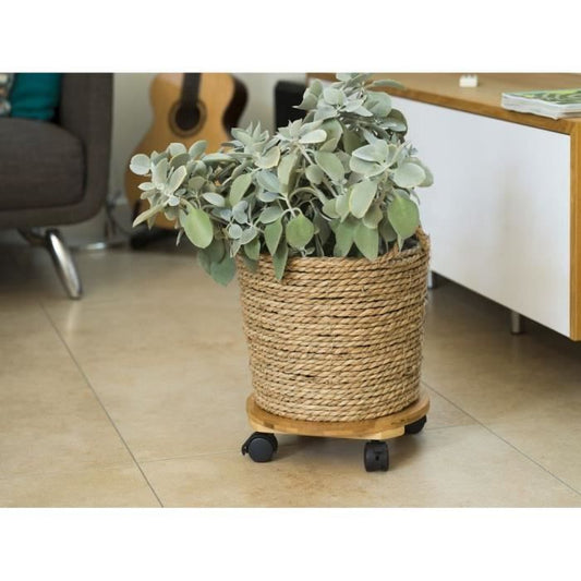 NATURE Roller table for plants - Bamboo composite - H8 x Ø30 cm