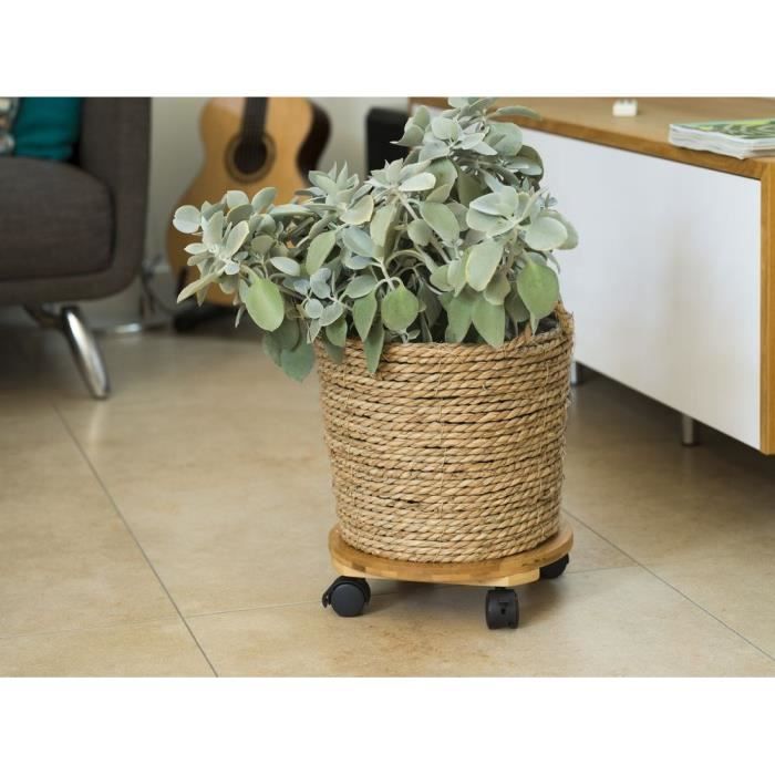 NATURE Roller table for plants - Bamboo composite - H8 x Ø30 cm