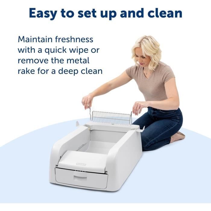 Self-cleaning litter box - PETSAFE - CLUMPING - Connected - White