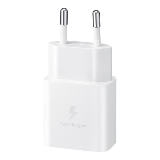 15W USB C Mains Charger + USB C Cable - 15W - SAMSUNG - White