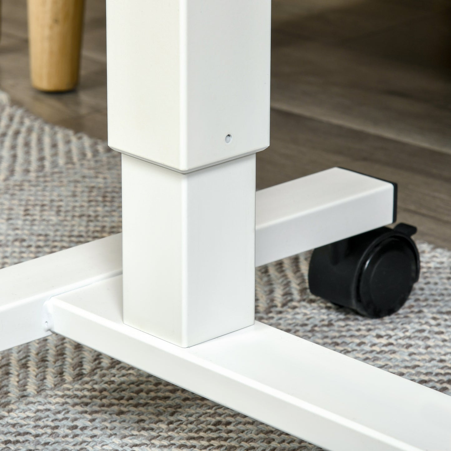 HOMCOM Stehpult Höhenverstellbar inkl. 4 Rollen C-Form 65 cm x 48 cm x 70-110 cm Natur + Weiß