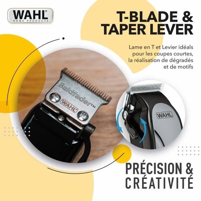 WAHL 20107.0460 Baldfader hair clipper - Corded trimmer - Taper function - Auto sharpening - 45mm blade width