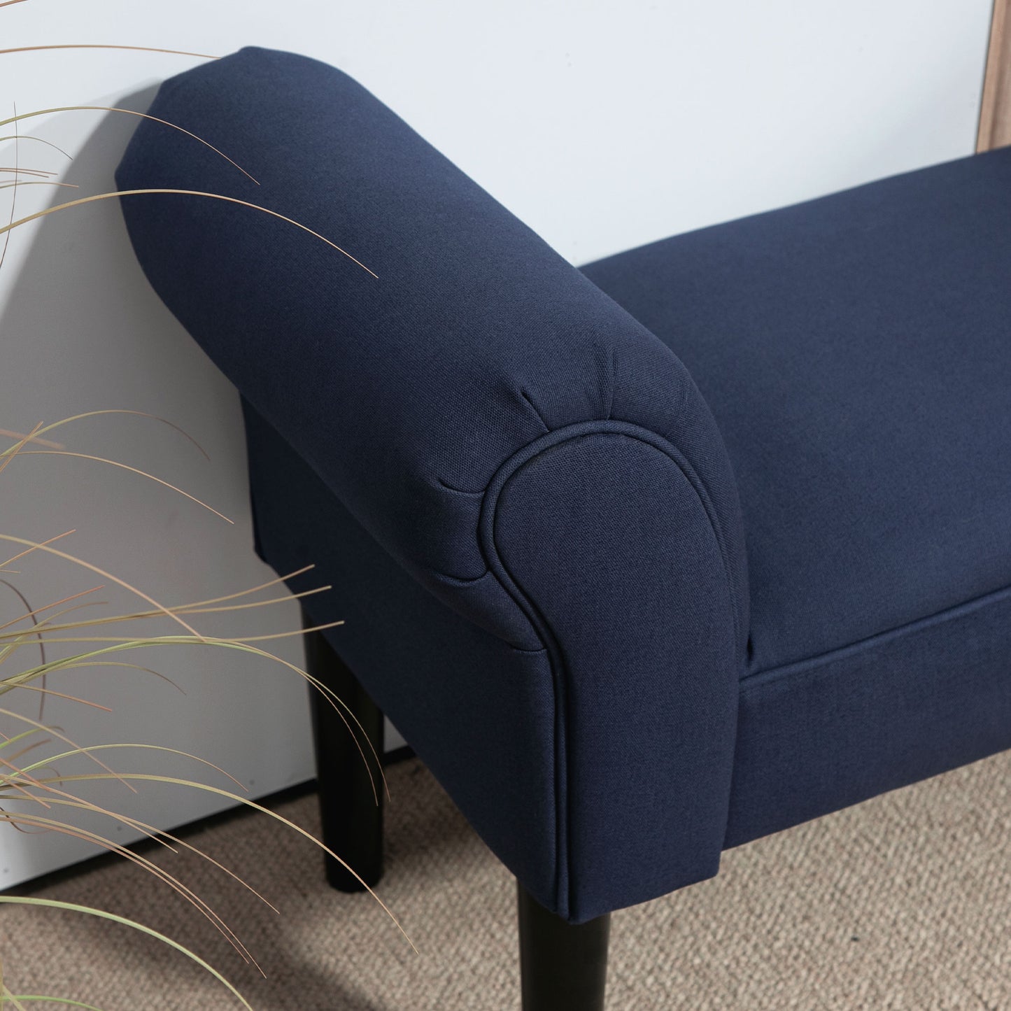 HOMCOM Gepolsterte Sitzbank für Schlafzimmer und Flur, bis 130 kg belastbar, 102 x 36 x 51 cm, Blau