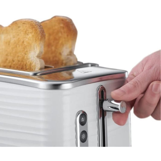 Russell Hobbs 24370-56 Toaster Grille Pain XL Inspire, Browning control, Décongéle, Warming, Viennoiserie - White heating
