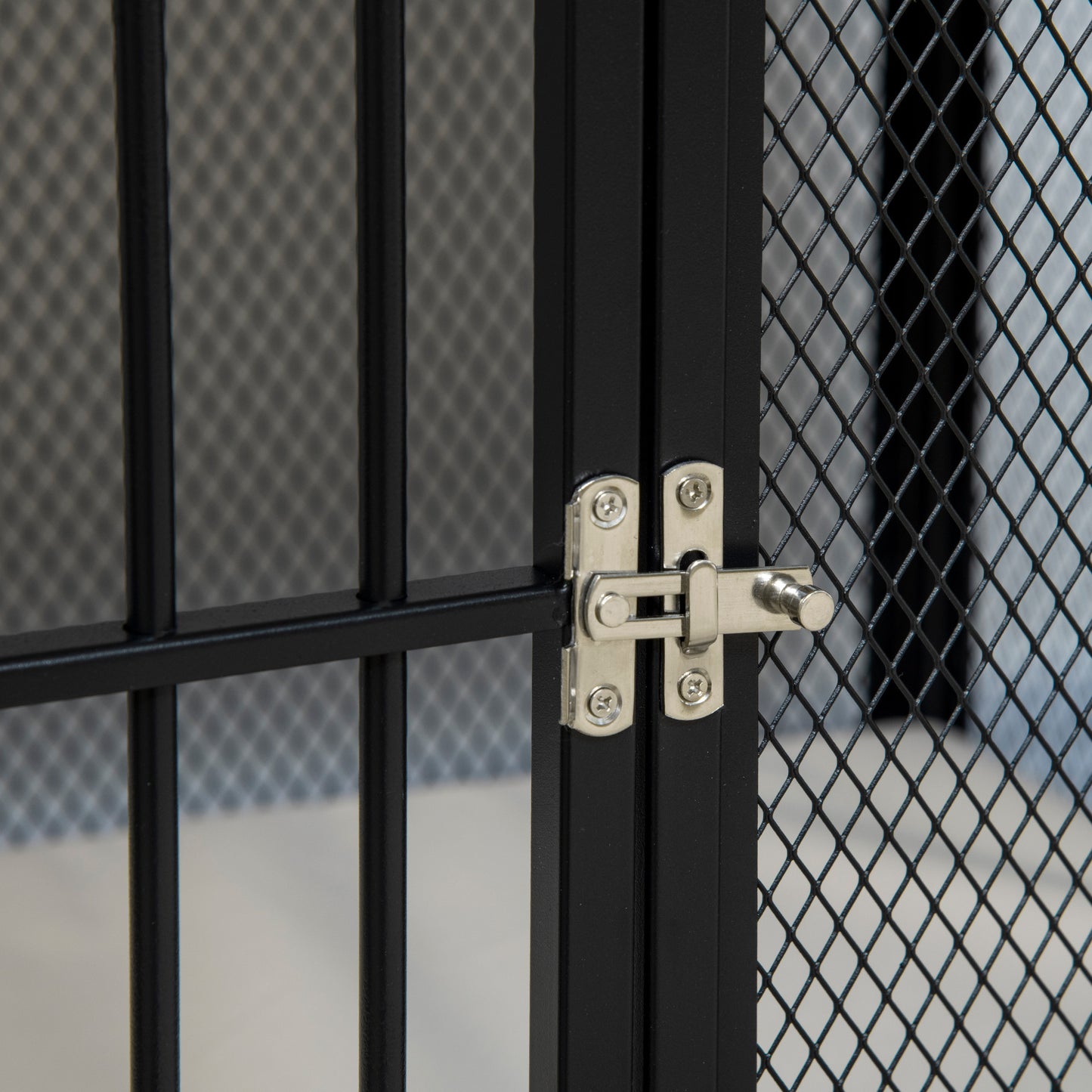 PawHut Hundekäfig, Hundebox, wasserabweisende Matte, herausnehmbare Bodenwanne, verriegelbar, Schwarz, 80 x 55 x 71 cm