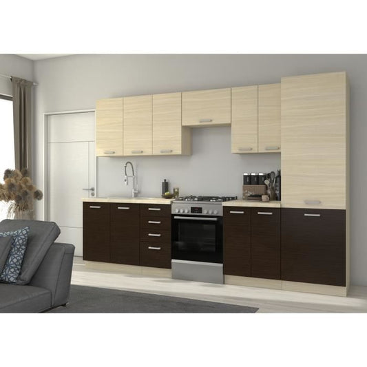 CHAMONIX High corner unit 60/60 - Light oak decor - L58 x D58 x H72 cm